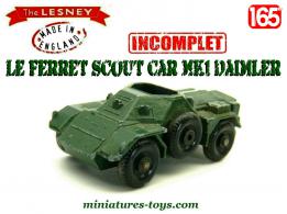 Le Ferret Scout car anglais en miniature militaire par Lesney Matchbox au 1/65e