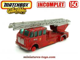 Le camion pompiers anglais Merryweather Lesney Matchbox au 1/55e incomplet