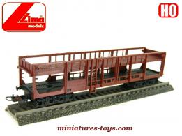 Le wagon porte voitures en miniature par Lima au H0 HO