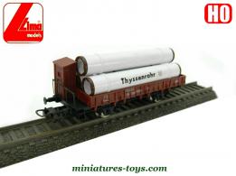Le wagon plat porte tubes Thyssenrohr en miniature Lima au H0 HO
