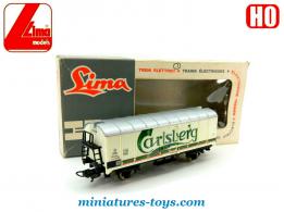 Le wagon frigorifique Carlsberg en miniature par Lima au H0