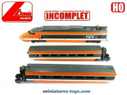 La rame trois éléments du TGV Sud Est miniature par Lima au H0 incomplet