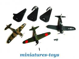 Un lot de 3 chasseurs de la seconde guerre mondiale en métal au 1/72e incomplets