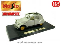 La Citroën 2cv 1952 grise en miniature par Maisto au 1/18e incomplète