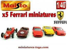 Les cinq Ferrari en miniatures par Maisto Shell au 1/40e