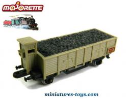 Le wagon a charbon miniature de Majorette Rail Route au 1/143e incomplet