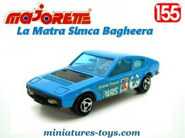 Le coupé Matra Simca Bagheera bleue K-Way en miniaturer Majorette au 1/55e