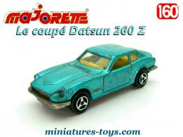 Le coupé Datsun 260 Z bleue métal miniature par Majorette France au 1/60e