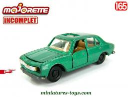 La Peugeot 504 verte en miniature par Majorette incomplète au 1/65e