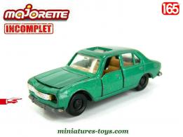 La Peugeot 504 verte en miniature par Majorette incomplète au 1/65e