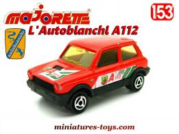 L'Autobianchi A112 rouge en miniature 3 inches par Majorette au 1/53e