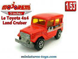 Le Toyota 4x4 Land Cruiser Rally rouge miniature par Majorette au 1/53e