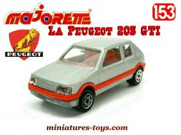 La Peugeot 205 GTI en miniature 3 inches par Majorette au 1/53e