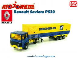 Le tracteur Renault Saviem PS30 semi remorque Michelin Majorette au 1/55e