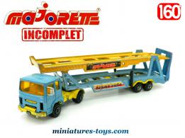 Le Saviem avec sa semi remorque porte autos Majorette au 1/60e incomplet