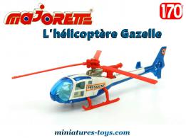 Un hélicoptère Gazelle SA340 President en miniature Majorette au 1/70e
