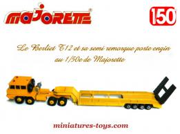 Le Berliet T12 et sa semi remorque porte engin au 1/50e de Majorette incomplet