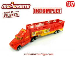 Le Kenworth et sa semi remorque du cirque Pinder par Majorette au 1/87e