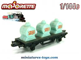 Le wagon a trois citernes Stef miniature de Majorette Rail Route au 1/143e