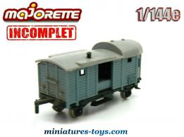 Le wagon marchandise de queue miniature de Majorette Rail Route au 1/143e