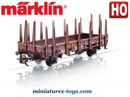 Le wagon plat à ranchers DB en miniature Marklin au HO