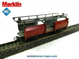 Le wagon transport automobiles DB en miniature de Marklin au HO