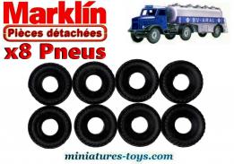 Lot de 8 pneus 18/8 noirs pour camions miniatures Marklin série 8000