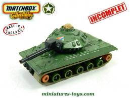 Le char américain M551 Sheridan miniature de Matchbox au 1/65e incomplet