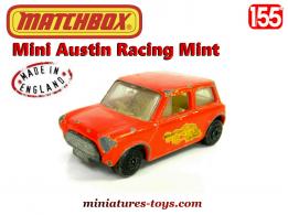 La Mini Austin Racing Mint rouge en miniature de Matchbox England au 1/55e
