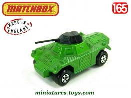 Le Scout car Matchbox Rolamatics vert métal a tourelle en miniature au 1/65e