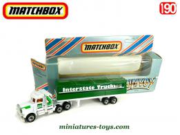 Le tracteur Peterbilt et sa semi remorque InterstateTrucking Matchbox au 1/90e