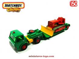 Le tracteur Ford avec sa semi remorque porte bulldozer de Matchbox au 1/50e