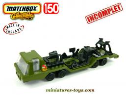 Le camion militaire transport d'avion miniature de Matchbox au 1/50e incomplet