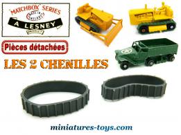 Les 2 chenilles du Bulldozer Half-track et Caterpillar miniatures Matchbox Lesney