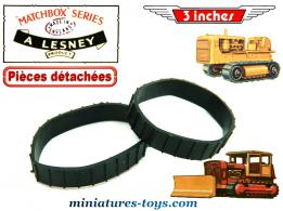 2 chenilles noires du Bulldozer Half-track Caterpillar miniatures Matchbox Lesney