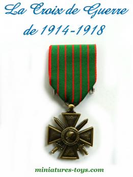 La reproduction de médaille militaire de la Croix de Guerre 1914-1918