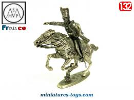 Le Hussard officier d'ordonnance a cheval en figurine métal par MHSP au 1/32e