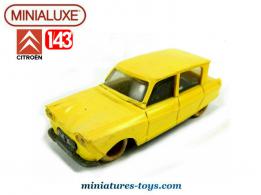 La Citroën Ami 6 jaune 1966 en miniature de Minialuxe au 1/43e