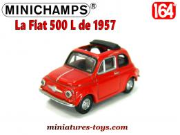 La Fiat 500 L de 1957 rouge en miniature par Minichamps au 1/64e