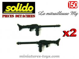 Lot de 2 mitrailleuses allemandes Solido au 1/50e type Mg 34/42 en résine noire