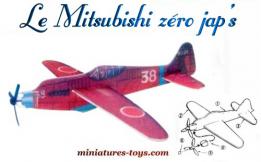 L'avion de chasse japonais Mitsubishi Zéro en jouet polystyrène au 1/72e