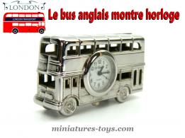 Le bus anglais montre horloge en miniature chrome au 1/100e