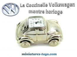 La Coccinelle Volkswagen montre horloge en miniature chrome au 1/65e