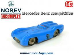 La Mercedes Benz compétition bleue en miniature Norev au 1/43e incomplète
