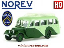 Le Citroën U23 autocar vert en miniature HO par Norev au 1/87e