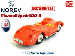 La Maserati Sport 200 SI miniature par Norev au 1/43e incomplète