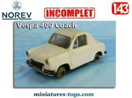 La Vespa 400 découvrable blanche en miniature de Norev au 1/43e incomplète