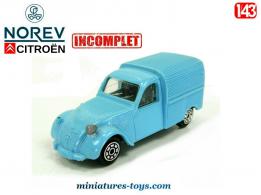 La Citroën 2cv camionnette bleue en miniature de Norev incomplète au 1/43e