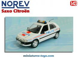 La Saxo Citroën 1996 Police en miniature par Norev au 1/43e