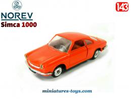 Le coupé Simca 1000 orange de 1962 en miniature par Norev au 1/43e
